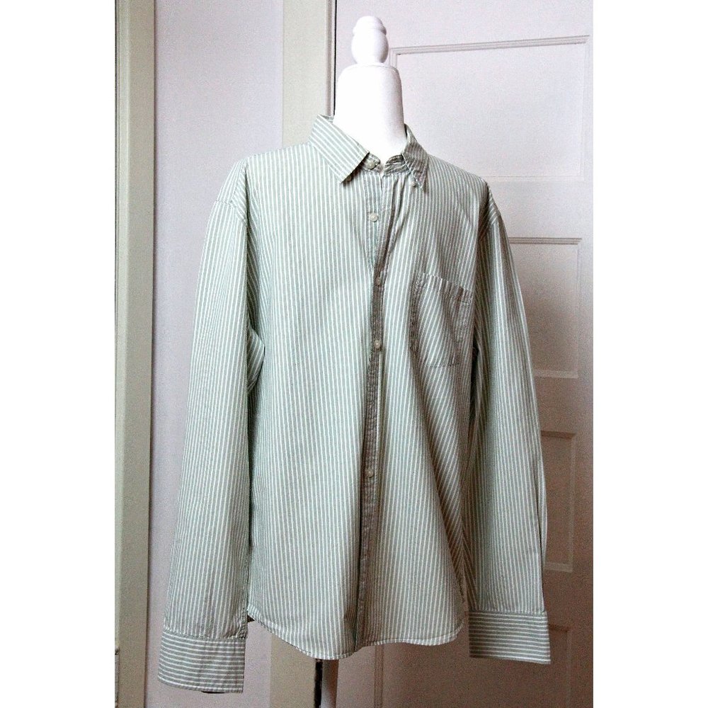 Men Extra Large Gray Button Down Shirt